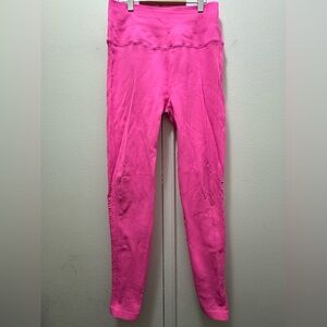 Spiritual Gangster Self Love Ribbed High Waist Laser Cut Legging neon pink M/L